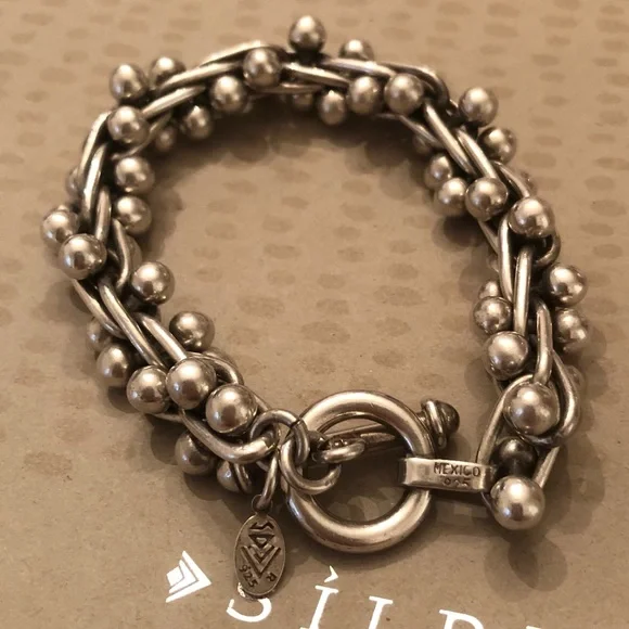 Iconic Silpada Sterling Silver DNA Toggle Clasp Bracelet B0523 - Picture 9 of 14